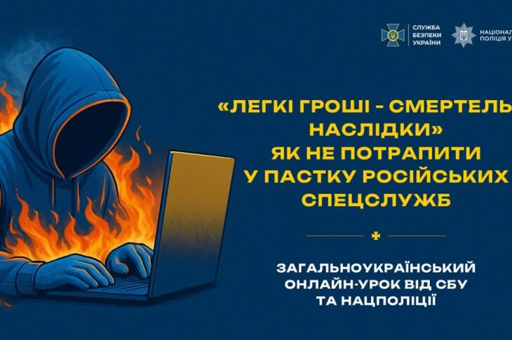Загальноукраїнський онлайн-урок від СБУ та Нацполіції «Легкі гроші — смертельні наслідки»