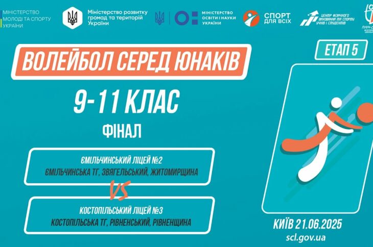 14:30 ВОЛЕЙБОЛ | Юнаки 9-11 класи | Гра за 1 місце | Пліч-о-пліч: Етап 5