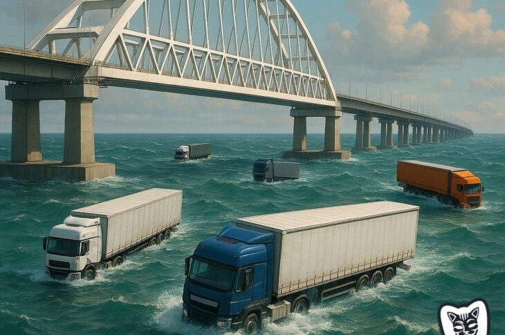 Новини України - Фура під опорою. Меми на підрив Кримського мосту
