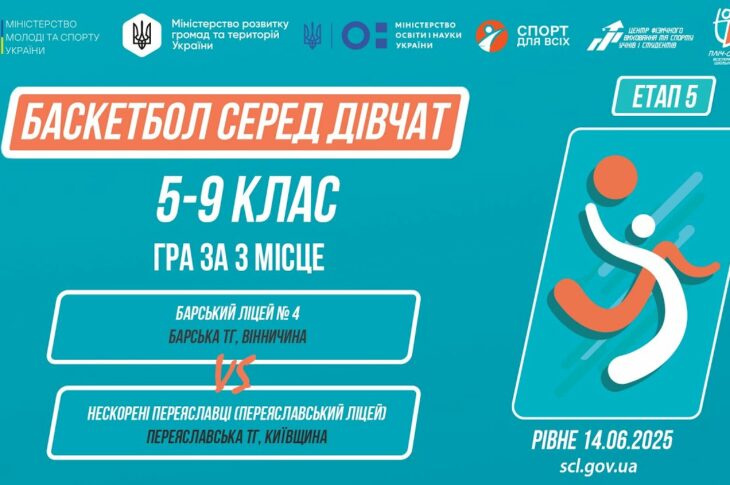 🏀БАСКЕТБОЛ | Дівчата 5-9 класи | Гра за 3 місце | Пліч-о-пліч: Етап 5