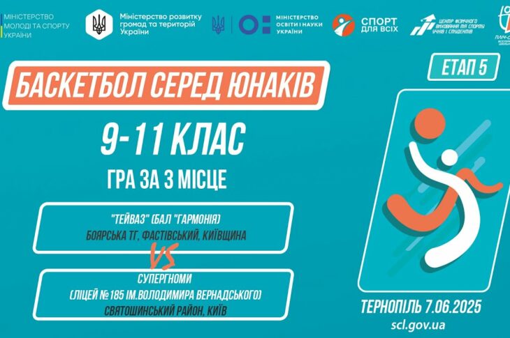 🏀Баскетбол [юнаки] 9-11 класи | Гра за 3 місце | Пліч-о-пліч [ Етап 5 ] 7.06.25