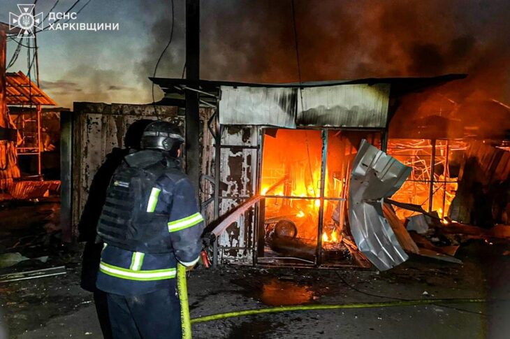 Новини України - На Харківщині загорівся ринок через атаку дронів