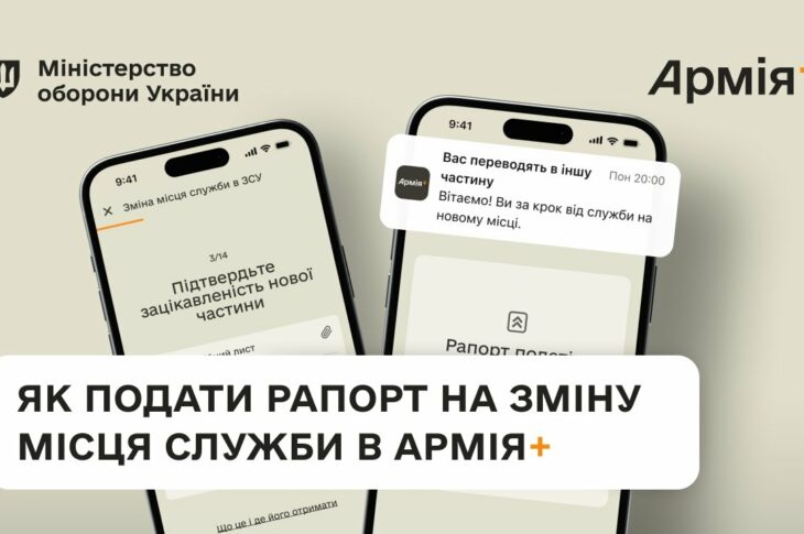 Як подати рапорт на зміну місця служби в Армія+ | Покрокова інструкція